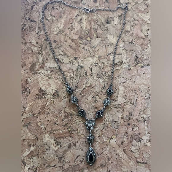 925 Onyx Y Necklace - Picture 1 of 3